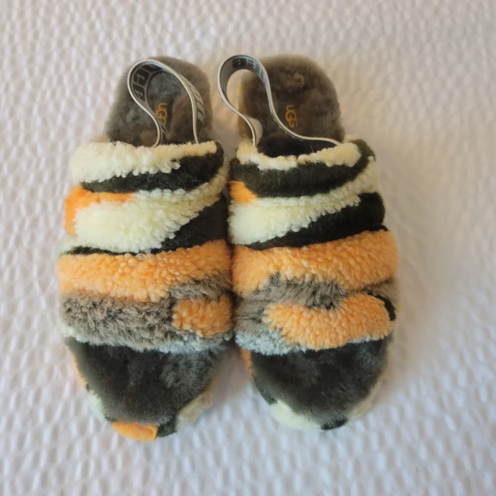UGG Fluff Yeah Camo Slides Slippers New - Picture 3 of 9